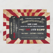 Halloween Ticket Party Uitnodiging Circus Scare (Voorkant / Achterkant)