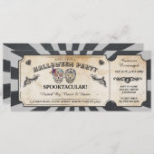 Halloween Ticket Skulls Party Spooky Scroll Event Kaart (Voorkant / Achterkant)