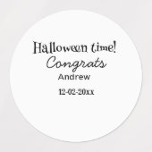 Halloween tijd gefeliciteerd naam toevoegen datum  labels (Design 1)
