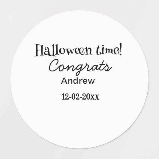 Halloween tijd gefeliciteerd naam toevoegen datum  labels (Design 1)