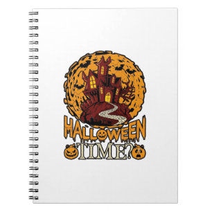 Halloween Tijd Geheime Huis Volle Maan Pompoenen Notitieboek