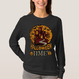 Halloween Tijd Geheime Huis Volle Maan Pompoenen T-shirt