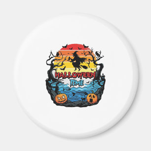 Halloween Tijd Heksen Pompoenen Vleermuizen Zonson Magneet
