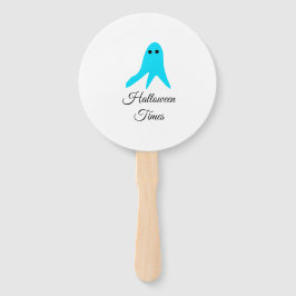 Halloween tijden blauwe spook krabbel hand-getrokk handwaaier