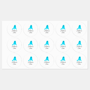Halloween tijden blauwe spook krabbel hand-getrokk labels