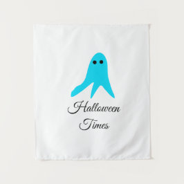 Halloween tijden blauwe spook krabbel hand-getrokk wandkleed