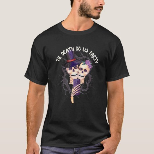Halloween Til Death Do US Party Selfie Bachelorett T-shirt (Voorkant)