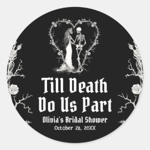 Halloween Till Death Do Us Part Vrijgezellenfeest Ronde Sticker