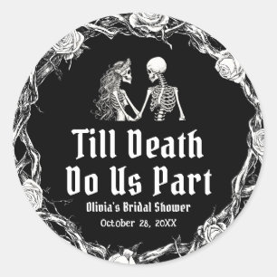 Halloween Till Death Do Us Part Vrijgezellenfeest Ronde Sticker