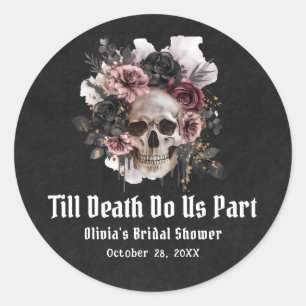Halloween Till Death Do Us Part Vrijgezellenfeest Ronde Sticker