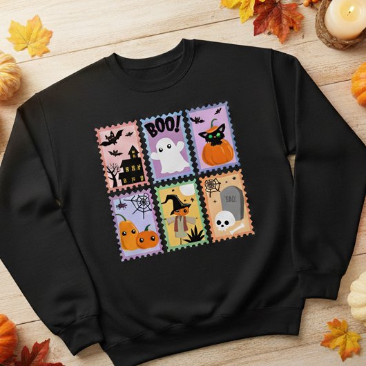 Halloween Timbre collage Sweatshirt féminin