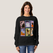 Halloween Timbre collage Sweatshirt féminin (Devant entier)