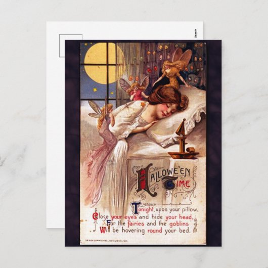 halloween Time Faeries en Slaapmeisjes Feestdagenkaart (Voorkant / Achterkant)
