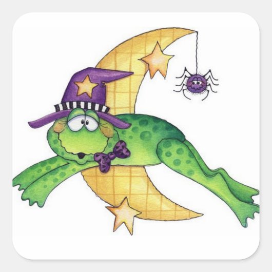 Halloween Toad Vierkante Sticker (Voorkant)