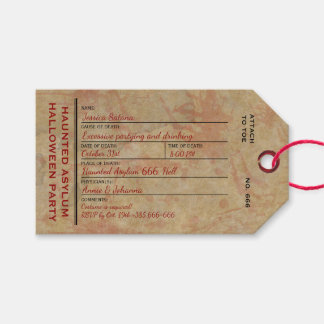 Halloween Toe Label Haunted Asylum Party Cadeaulabel