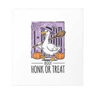 Halloween Toeter of Behandeling Heks Gans Notitieblok