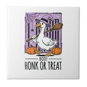 Halloween Toeter of Behandeling Heks Gans Tegeltje