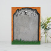 Halloween Tombstone Grave Crâne croisé Papier (Debout devant)