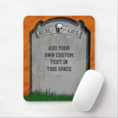 Halloween Tombstone Grave Skull Crossbones Muismat (Met muis)