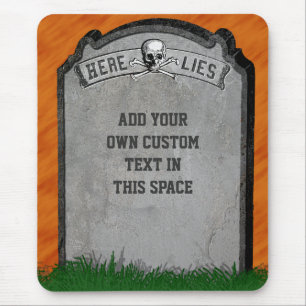 Halloween Tombstone Grave Skull Crossbones Muismat