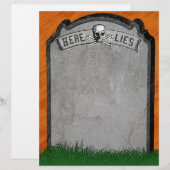Halloween Tombstone Grave Skull Crossbones Paper (Voorkant / Achterkant)