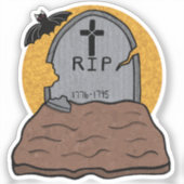 Halloween Tombstone Sticker (Voorkant)