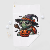 Halloween Tortoise Turtle Witch Hat Costume Spooky Golfhanddoek (Insitu)