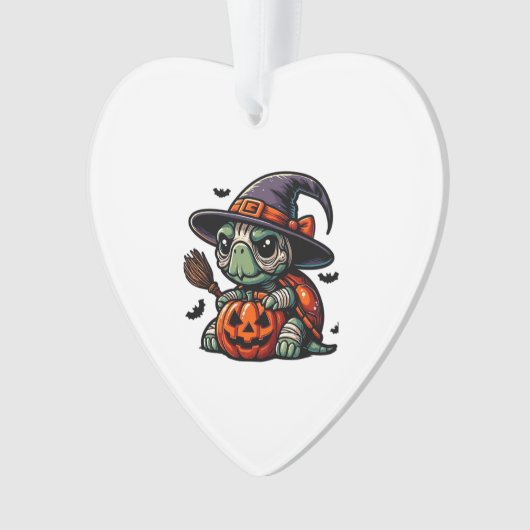 Halloween Tortoise Turtle Witch Hat Costume Spooky Ornament (voorkant)