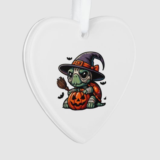 Halloween Tortoise Turtle Witch Hat Costume Spooky Ornament (voorkant)