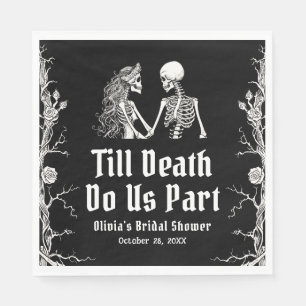 Halloween Tot de Dood Ons Scheidt Bruidsfeest Servet
