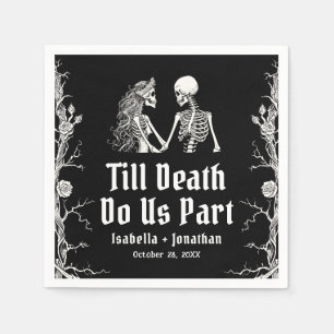 Halloween Tot de Dood Ons Scheidt Skeletten Bruilo Servet