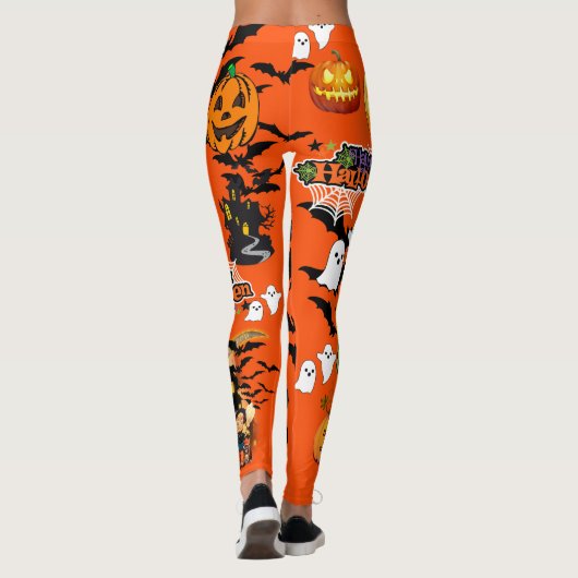 Halloween Tout mignon Leggings sorcier chauve-sour (Dos)