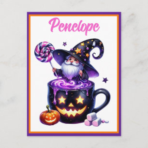 Halloween Tovenaar In Pompoen Mok Lolly Toverij Briefkaart