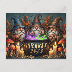 Halloween Tovenaar Kabouters Middernacht Brouw Ket Feestdagenkaart