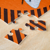 Halloween Toverbij Heks Sinaasappel en Zwarte Stre Legpuzzel (Zijkant)