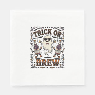 Halloween Toverdrank Truc of Brouwsel Vintage Gegr Servet