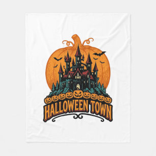 Halloween Town Antieke Geheime Kasteel Pompoen Des Fleece Deken