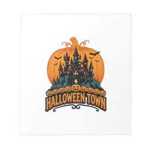 Halloween Town Antieke Geheime Kasteel Pompoen Ont Notitieblok