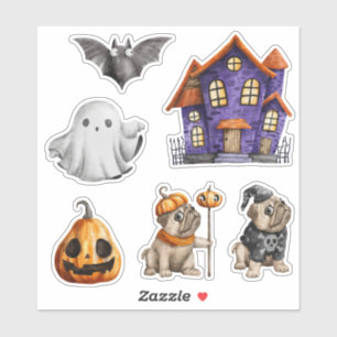 Halloween Town Haunted House Bulldogs Sticker