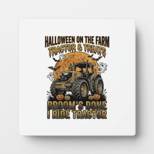 Halloween Tractor T-shirt Grappige Boerderij Heks Fotoplaat