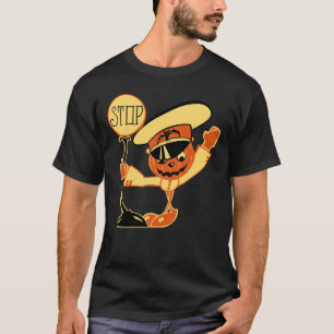 Halloween Traffic Cop Jack O"Lantern Man uit de ja T-shirt