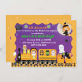 Halloween Train Fun Kinder Kostuumfeest Uitnodigin Kaart (Voorkant / Achterkant)