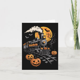Halloween Train Jack O Lantern Pumpkin Mannen Kaart
