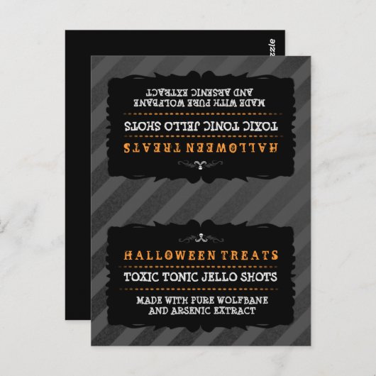 Halloween Traitements Carte de la tente - Bande no (Devant / Derrière)