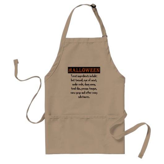 Halloween Treat Ingredients Scary Stuff Adult Apro Standaard Schort (Voorkant)