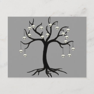 Halloween Tree met Cute Skull Ornaments Kaart