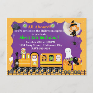 Halloween Trein Fun Kids Kostuum Feest Uitnodiging