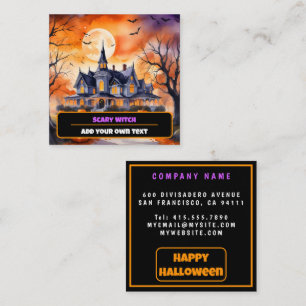 Halloween Trendy Pumpkin Autumn Collectie Vierkante Visitekaartje