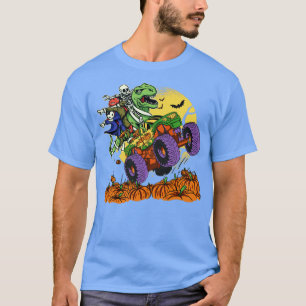 Halloween TRex Dinosaur Monster Truck T-shirt