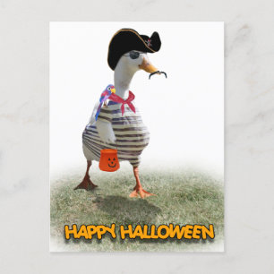 Halloween Trick of Treating Pirate Duck Briefkaart